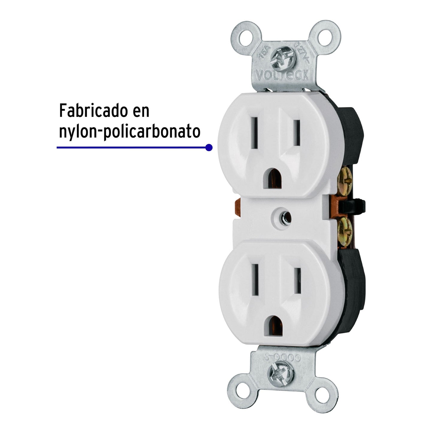 Contacto dúplex, 2 polos 3 hilos, Standard, granel, blanco | CODO-SGB | 47733