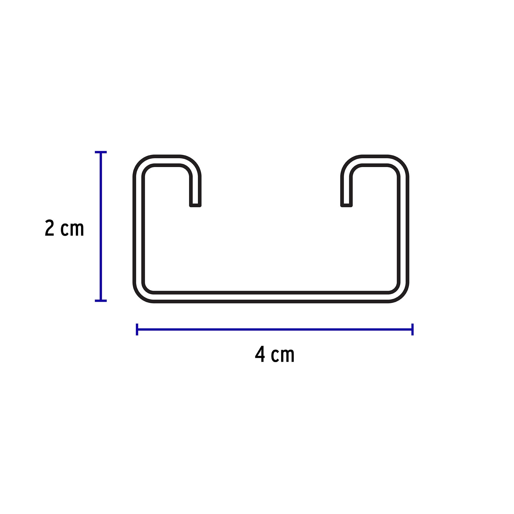 Perfil monocanal sólido de 3 m, 4 x 2 cm cal. 18, VOLTECK | PU-182S | 47755