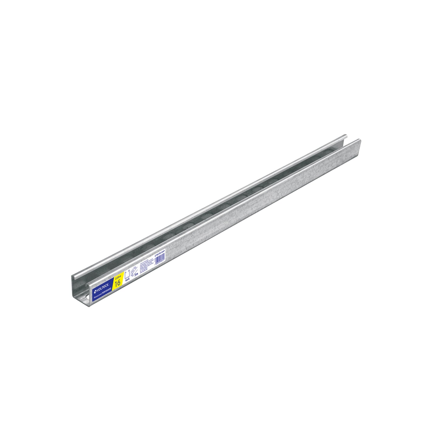 Perfil monocanal perforado de 3 m, 4 x 4 cm cal. 16, VOLTECK | PU-164P | 47762