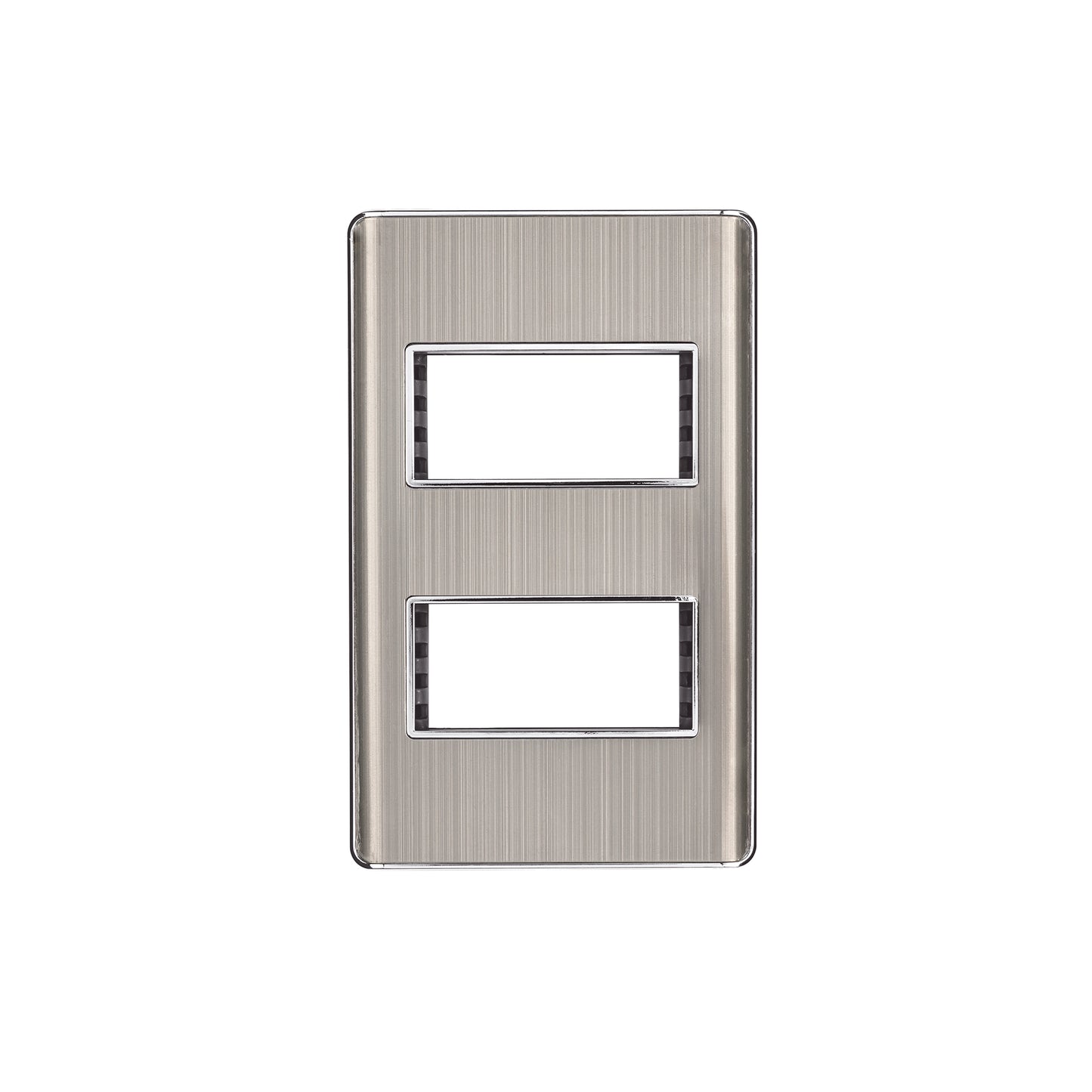 Placa de acero inox con 2 ventanas 1 módulo, línea Lisboa | PPDO-LA | 47817