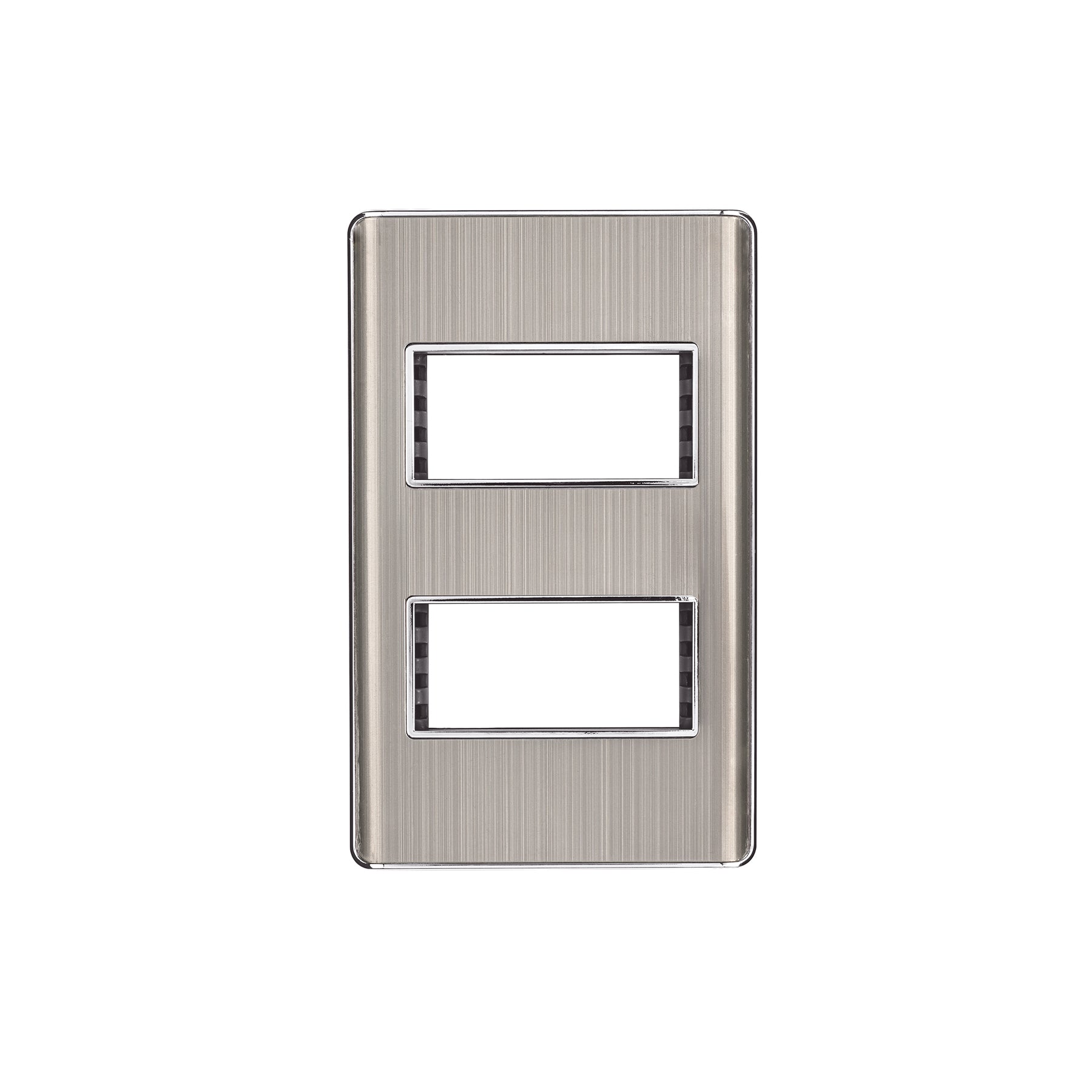 Placa de acero inox con 2 ventanas 1 módulo, línea Lisboa | PPDO-LA | 47817