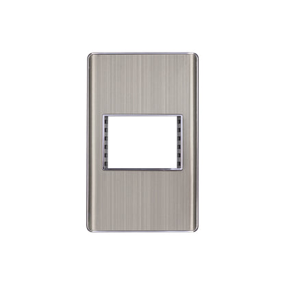 Placa de acero inox con 1 ventana 1.5 módulos, línea Lisboa | PPSE15-LA | 47818