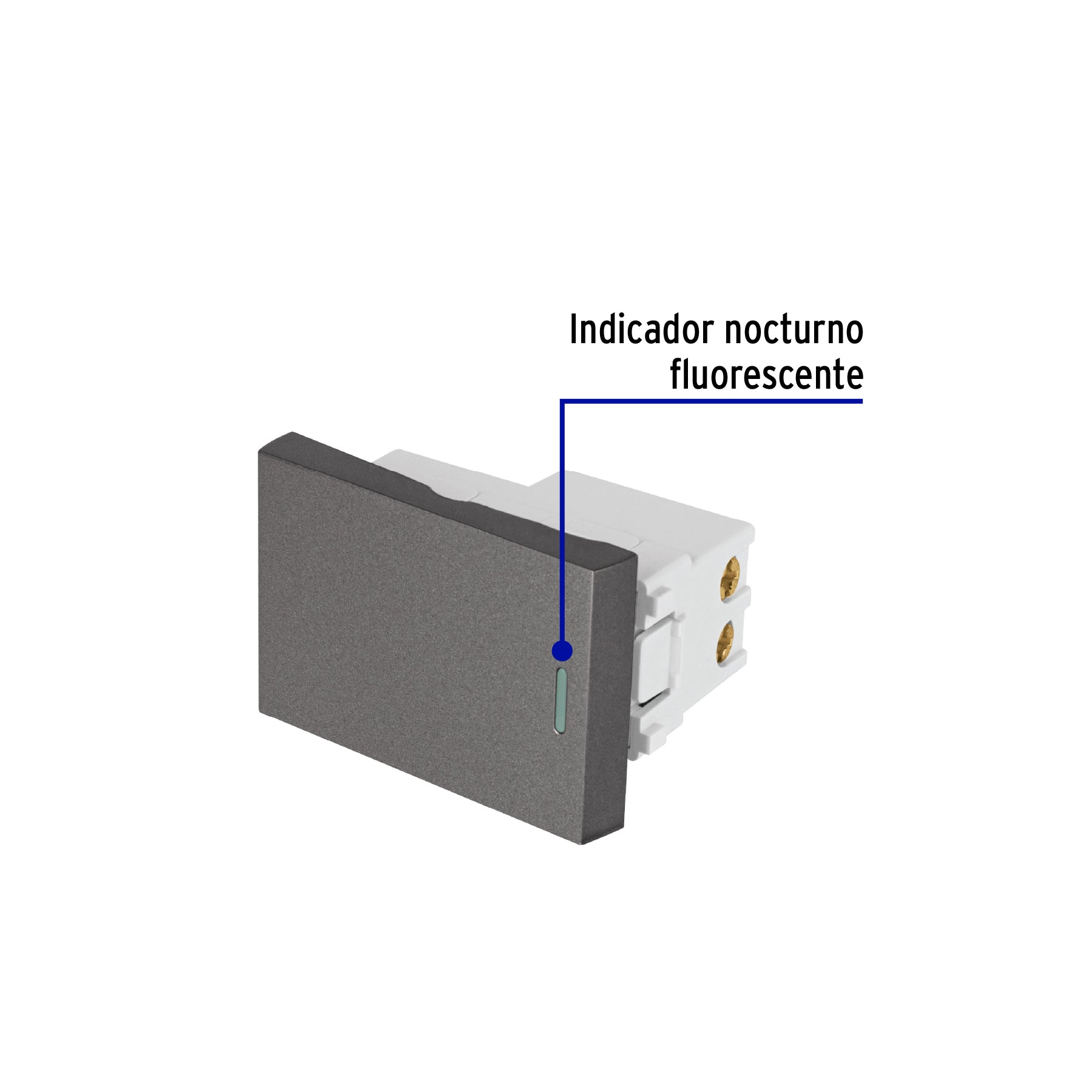 Interruptor sencillo acero inox de 1.5 módulos, línea Lisboa | APSE15-LA | 47821