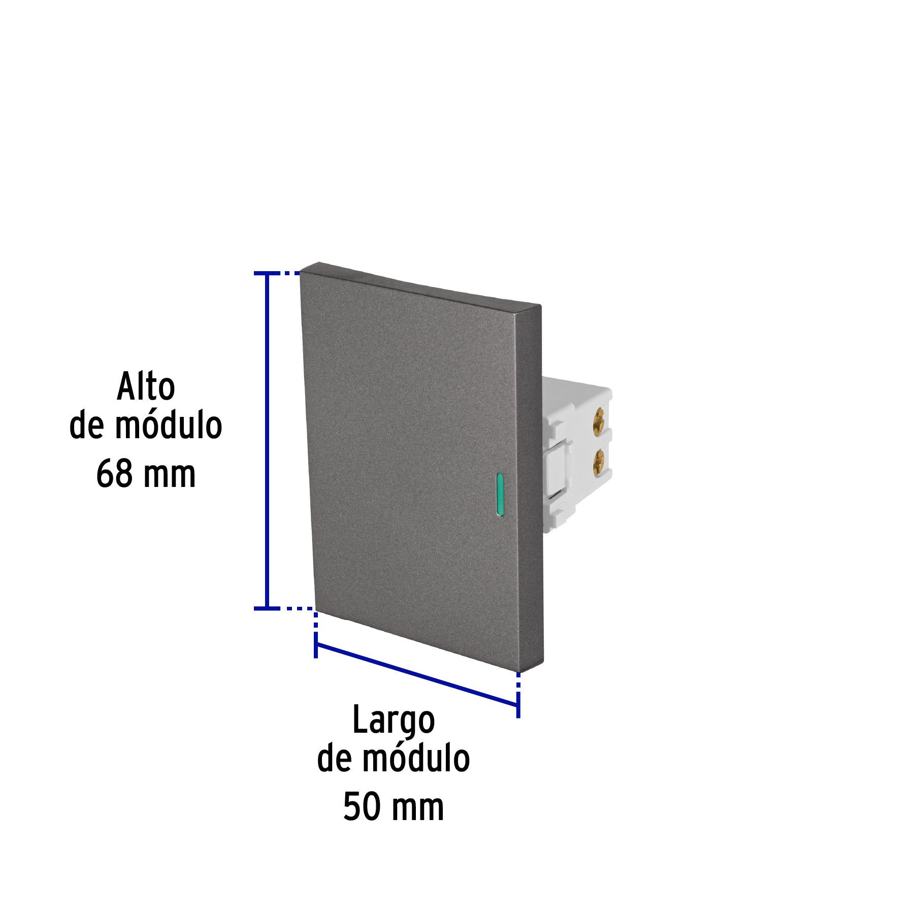 Interruptor sencillo acero inox de 3 módulos, línea Lisboa | APSE3-LA | 47822