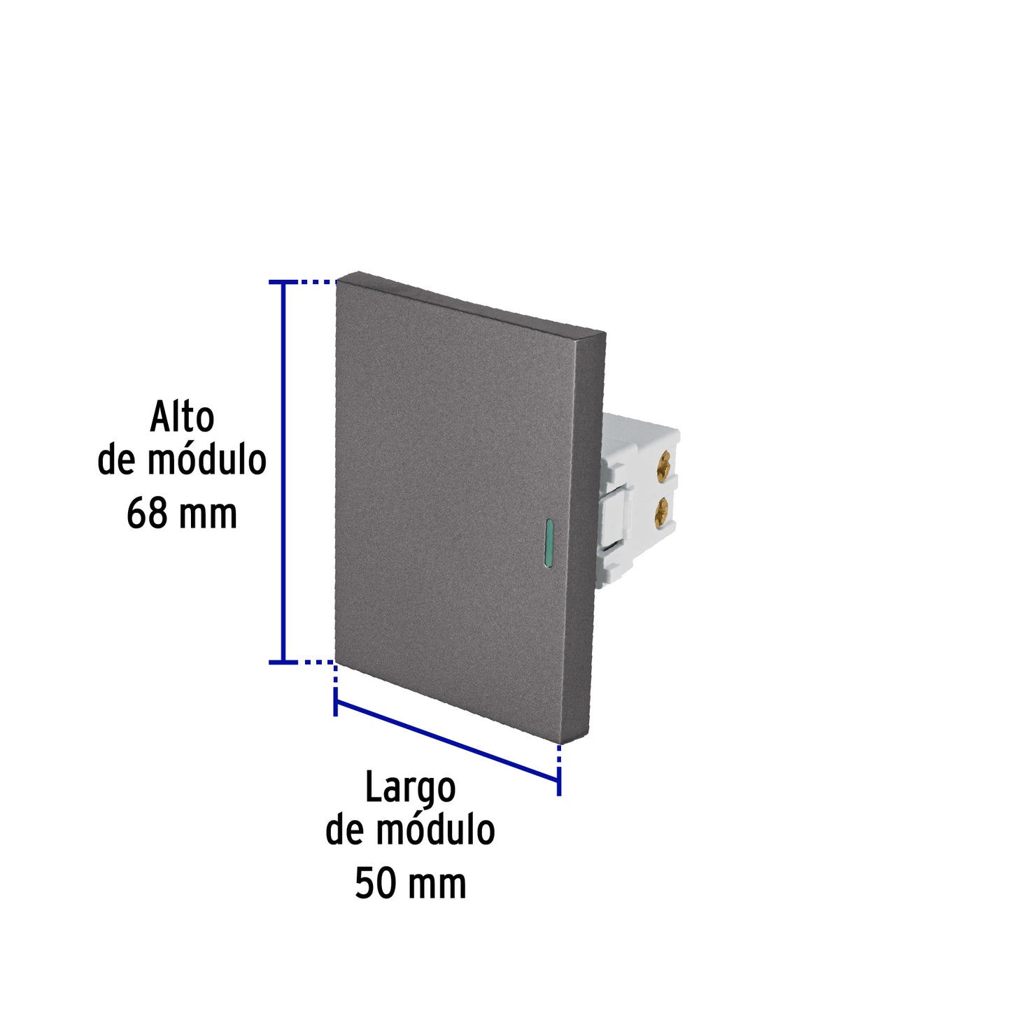 Interruptor 3 vías acero inox de 3 módulos, línea Lisboa | APSE3-ELA | 47825