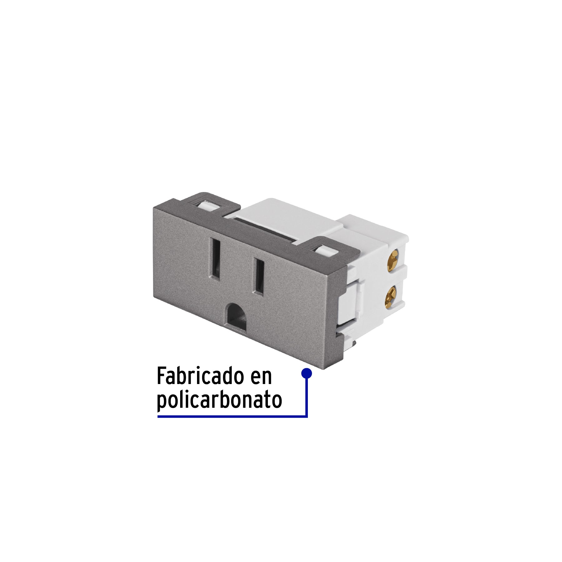 Contacto aterrizado acero inox de 1 módulo, línea Lisboa | COA-LA | 47827
