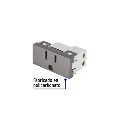 Contacto aterrizado acero inox de 1 módulo, línea Lisboa | COA-LA | 47827