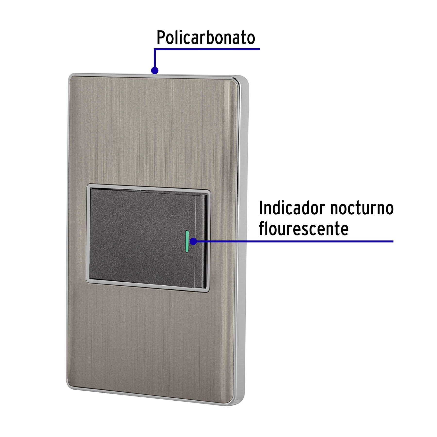 Placa armada acero 1 interruptor de 3 vías 1.5 mód, Lisboa | PA-APSE15-ELA | 47839