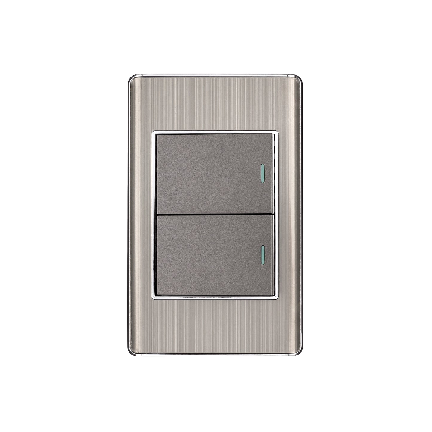 Placa armada acero inox 2 interruptores 1.5 módulos, Lisboa | PA-APDO15-LA | 47840