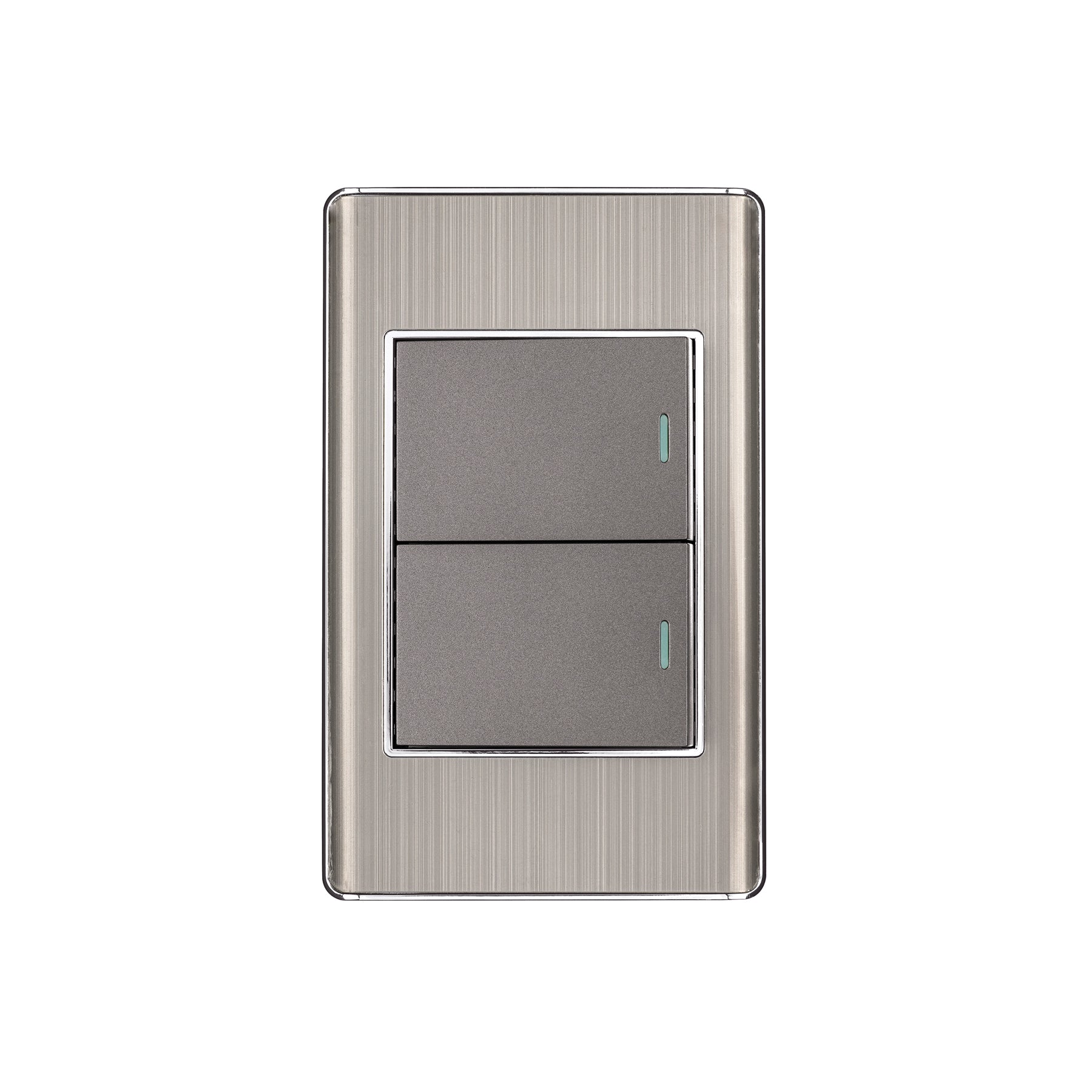 Placa armada acero inox 2 interruptores 1.5 módulos, Lisboa | PA-APDO15-LA | 47840