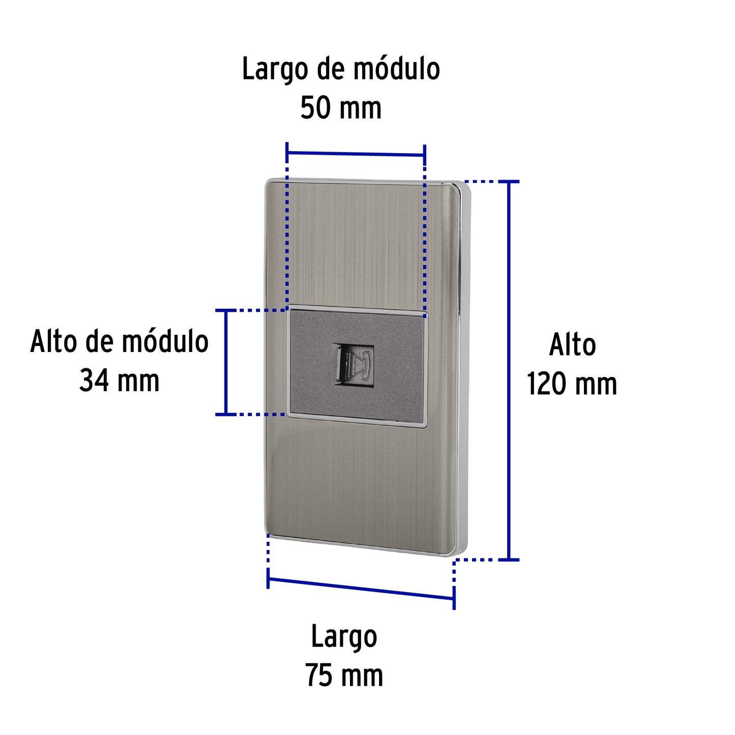 Placa armada acero inox 1 toma para teléfono 1.5 mód, Lisboa | PA-TE-LA | 47844