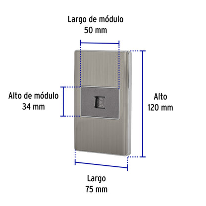 Placa armada acero inox 1 toma para teléfono 1.5 mód, Lisboa | PA-TE-LA | 47844