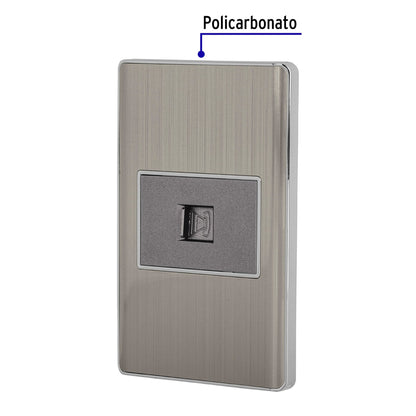 Placa armada acero inox 1 toma para teléfono 1.5 mód, Lisboa | PA-TE-LA | 47844