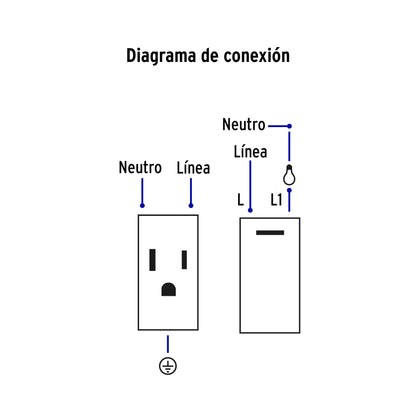 Placa armada acero interruptor y contacto 1.5 mód, Lisboa | PA-APCO15-LA | 47846