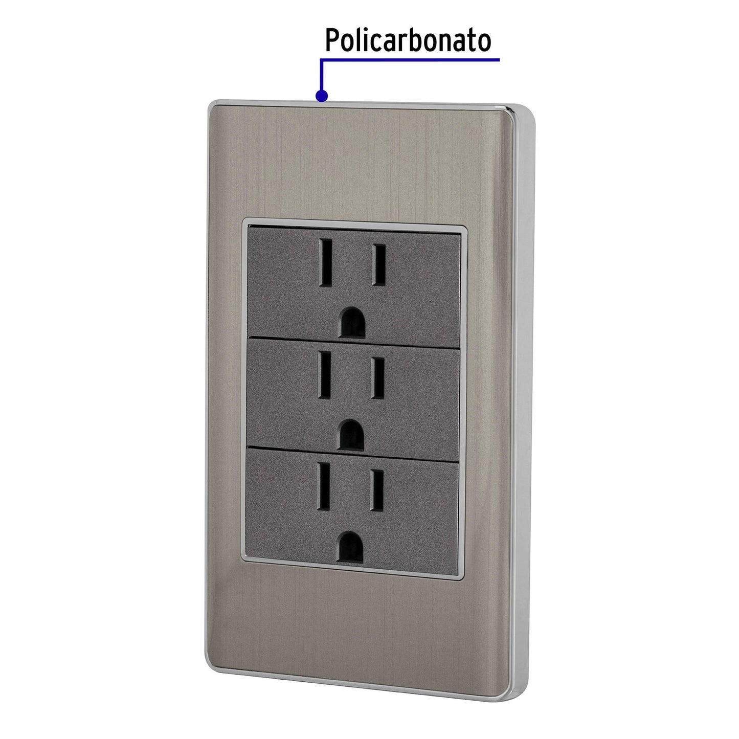 Placa armada acero inox 3 contactos 1 módulo, Lisboa | PA-COTR-LA | 47850
