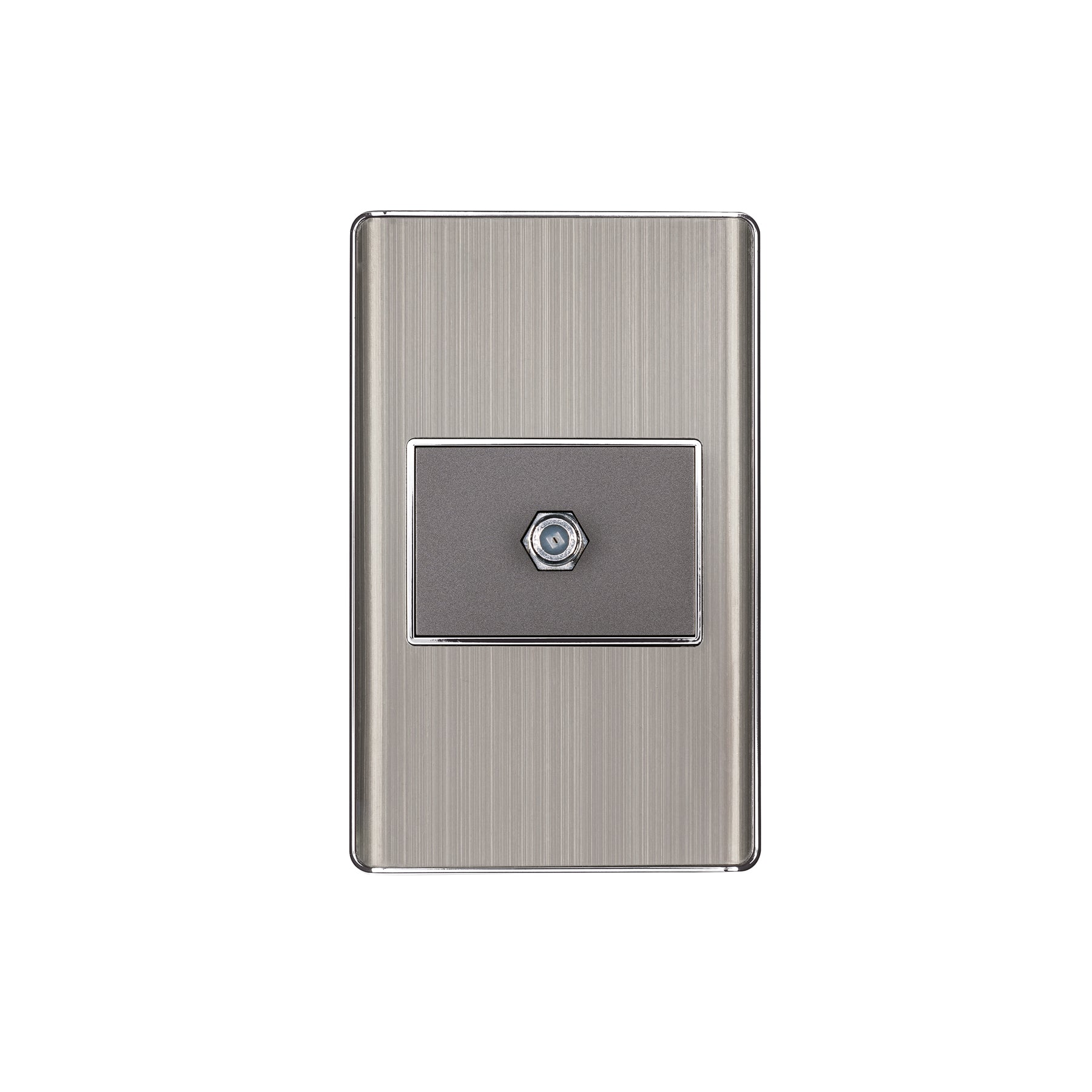 Placa armada acero inox 1 toma de TV, 1.5 módulos, Lisboa | PA-TV-LA | 47852