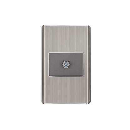 Placa armada acero inox 1 toma de TV, 1.5 módulos, Lisboa | PA-TV-LA | 47852