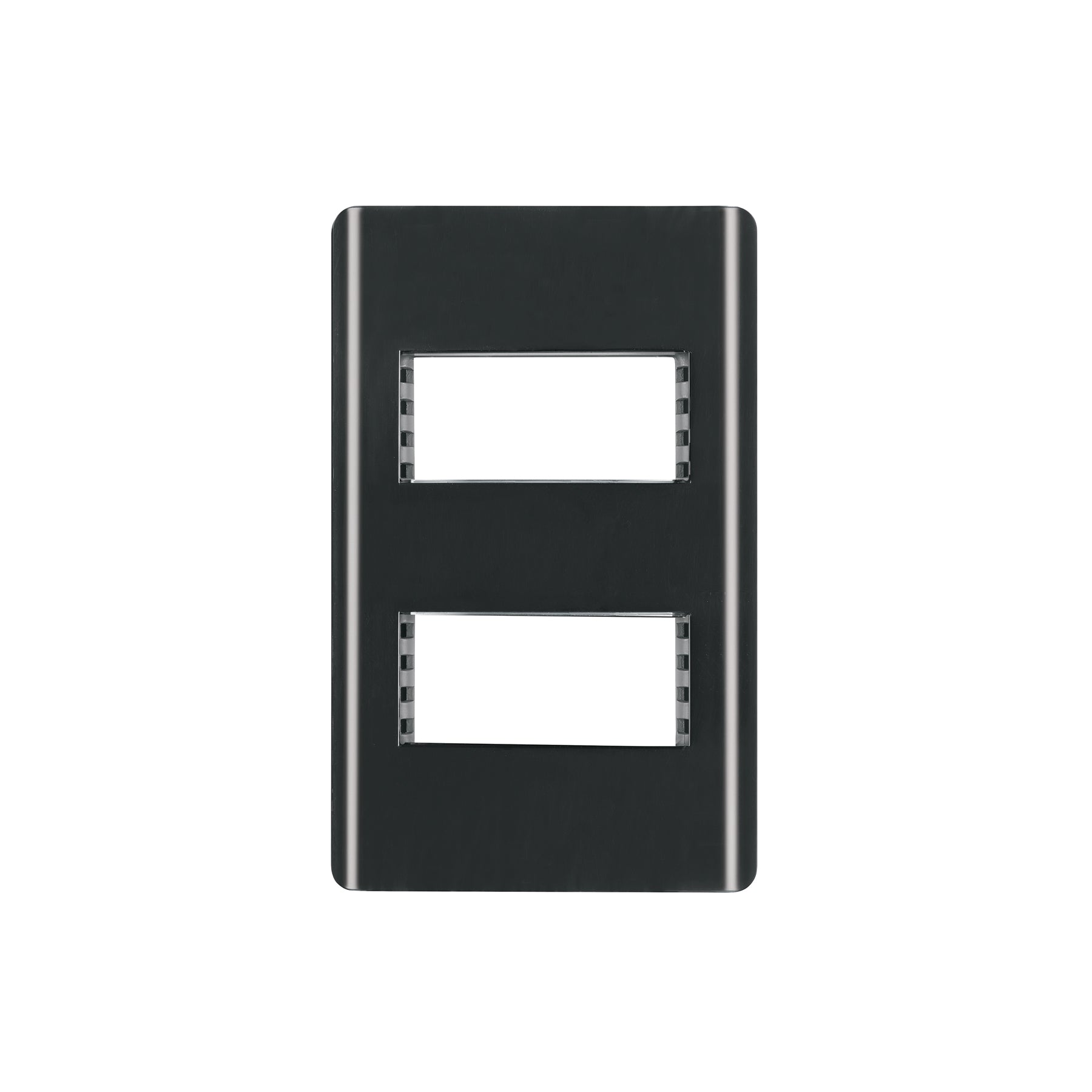 Placa negra de 2 ventanas 1 módulo, línea Lisboa, Volteck | PPDO-LN | 47870