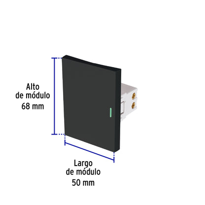 Interruptor sencillo negro de 3 módulos, línea Lisboa | APSE3-LN | 47875