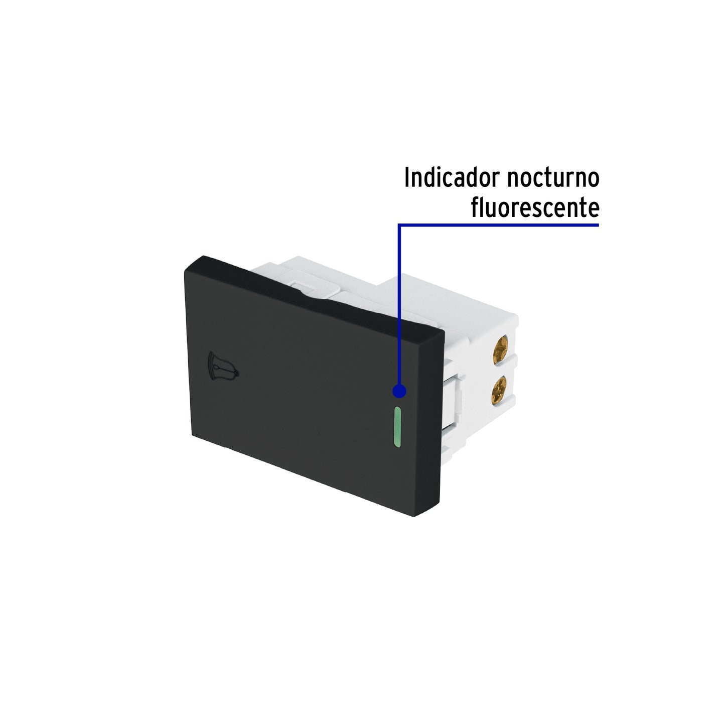 Interruptor para timbre negro de 1.5 módulos, línea Lisboa | APTI15-LN | 47879