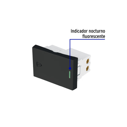 Interruptor para timbre negro de 1.5 módulos, línea Lisboa | APTI15-LN | 47879