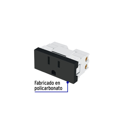 Contacto aterrizado negro de 1 módulo, línea Lisboa, Volteck | COA-LN | 47880