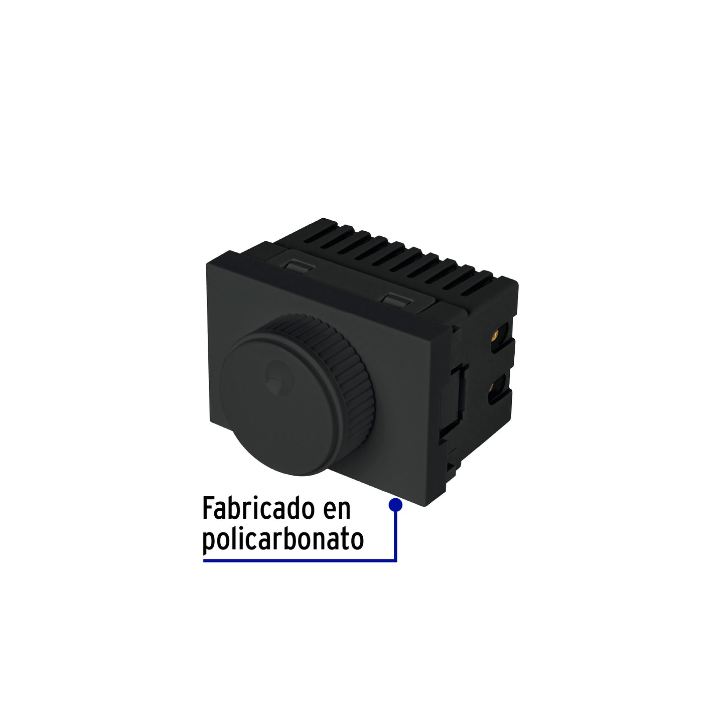 Dimmer giratorio negro de 1.5 módulos, línea Lisboa, Volteck | DIM15-LN | 47886