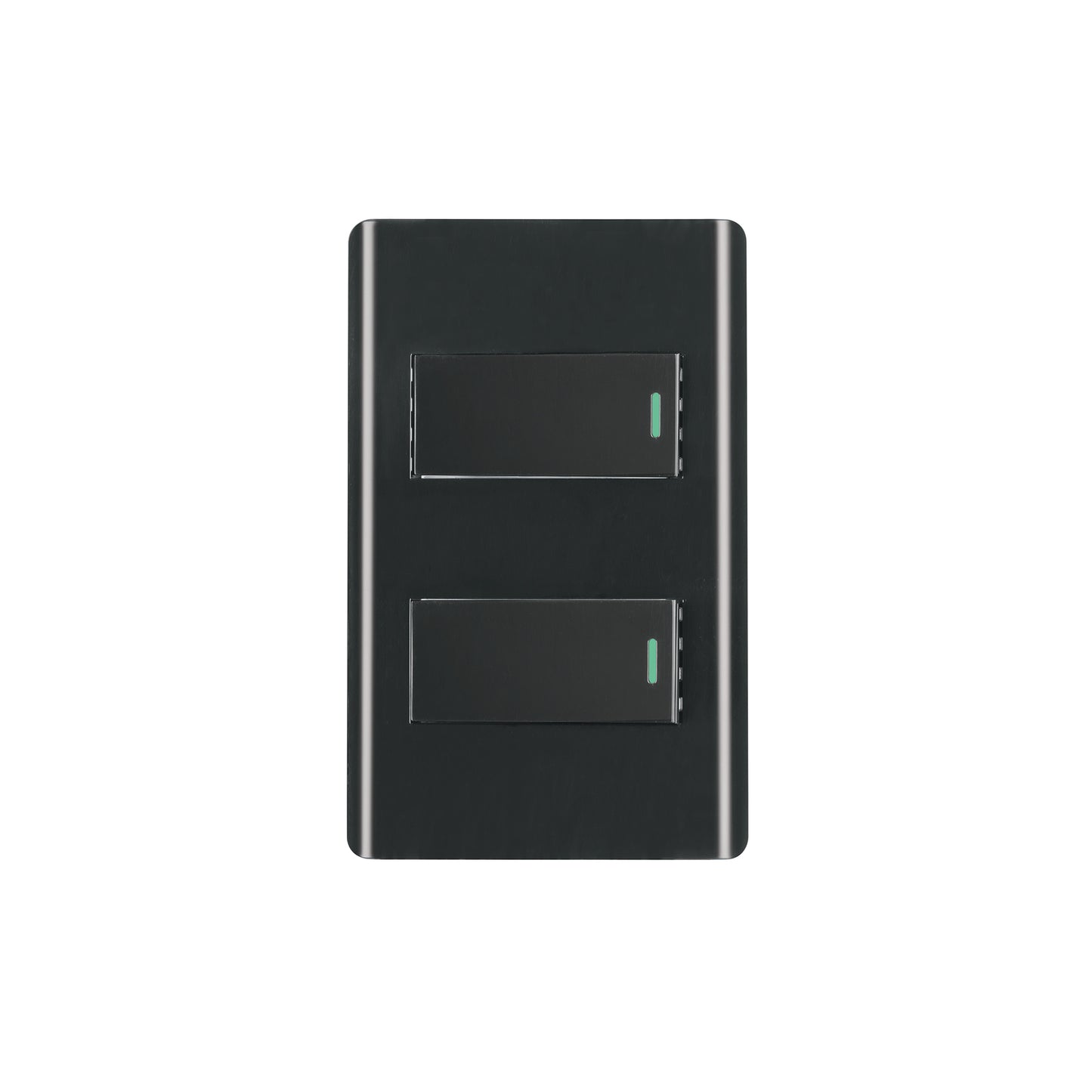 Placa armada negra con 2 interruptores 1 módulo, Lisboa | PA-APDO1-LN | 47887