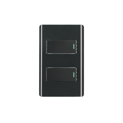 Placa armada negra 1 interruptor y 1 de 3 vías 1 mód,Lisboa | PA-APDO1-ELN | 47888