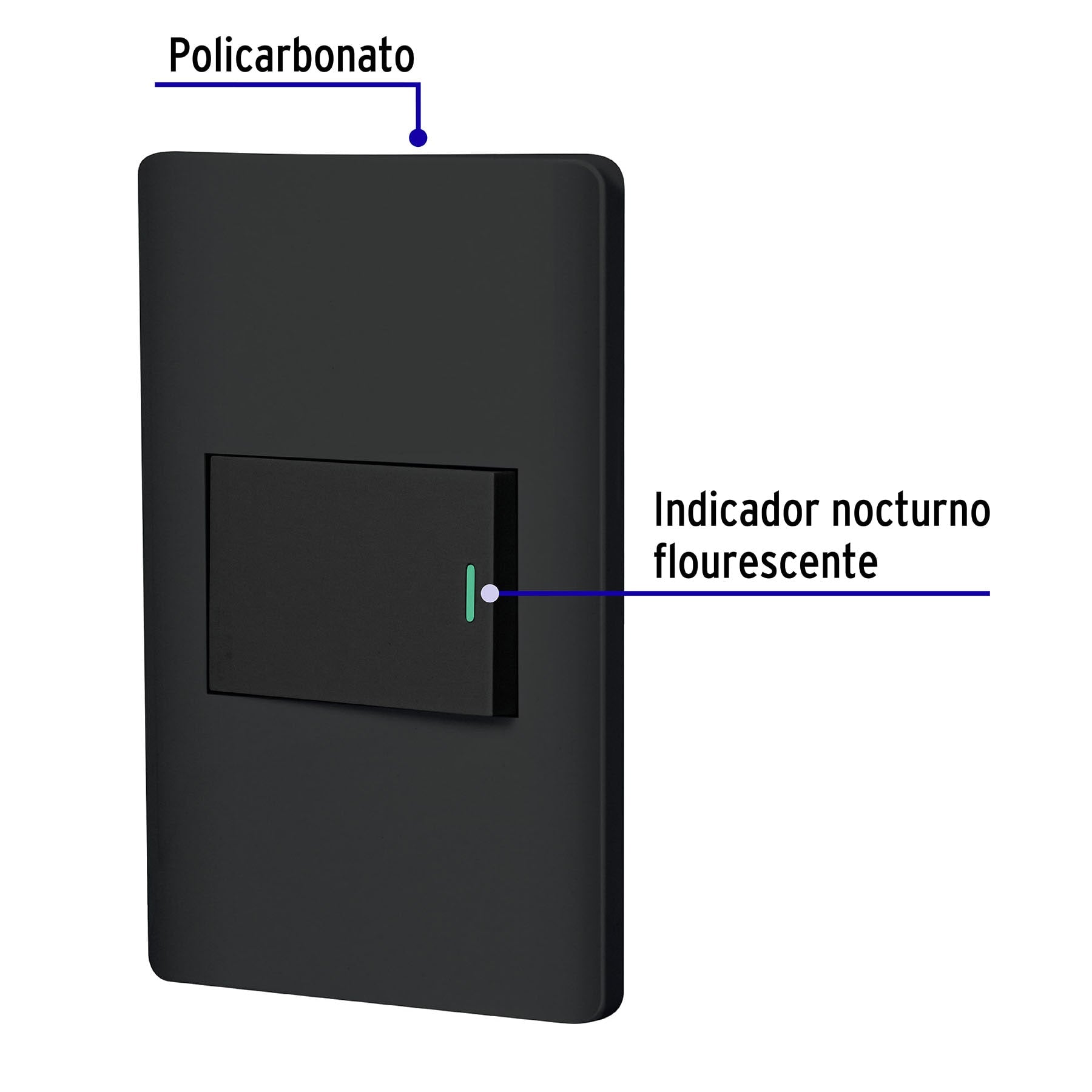 Placa armada negra 1 interruptor 1.5 módulos, Lisboa | PA-APSE15-LN | 47891