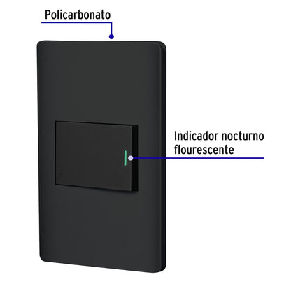 Placa armada negra 1 interruptor 1.5 módulos, Lisboa | PA-APSE15-LN | 47891