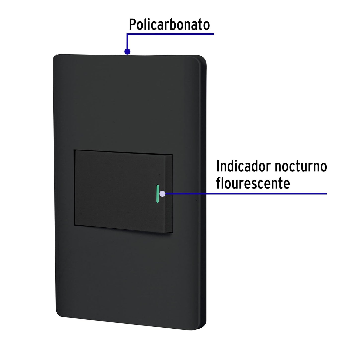Placa armada negra 1 interruptor de 3 vías 1.5 mód, Lisboa | PA-APSE15-ELN | 47892