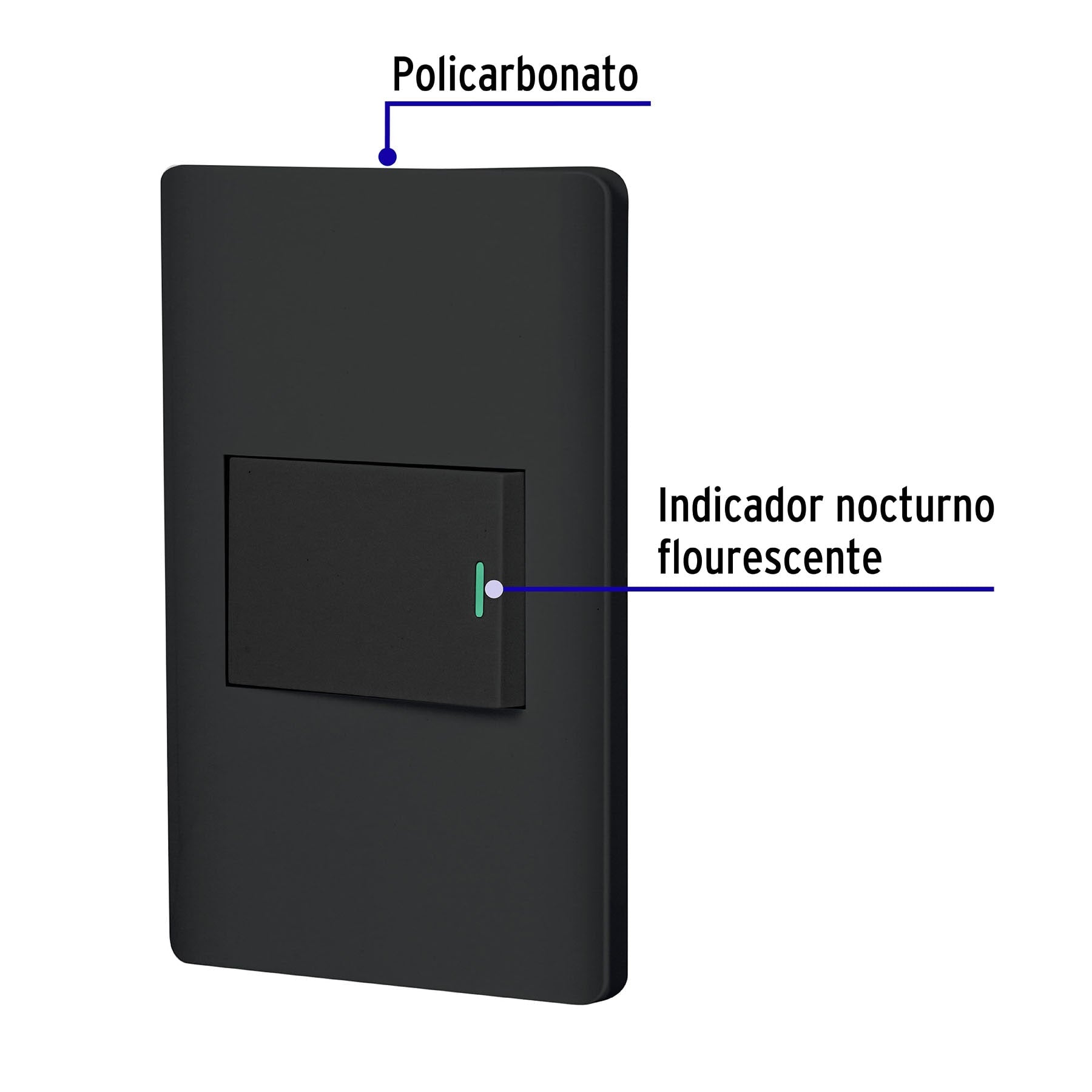 Placa armada negra 1 interruptor de 3 vías 1.5 mód, Lisboa | PA-APSE15-ELN | 47892