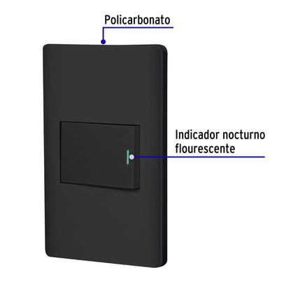 Placa armada negra 1 interruptor de 3 vías 1.5 mód, Lisboa | PA-APSE15-ELN | 47892