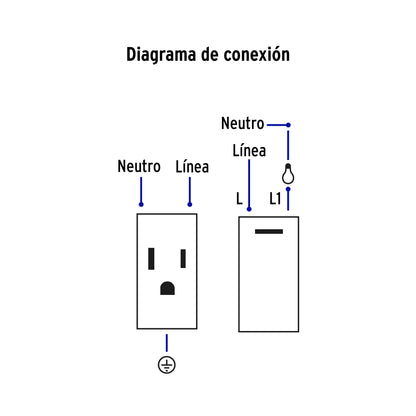 Placa armada negra interruptor y contacto 1.5 mód, Lisboa | PA-APCO15-LN | 47899