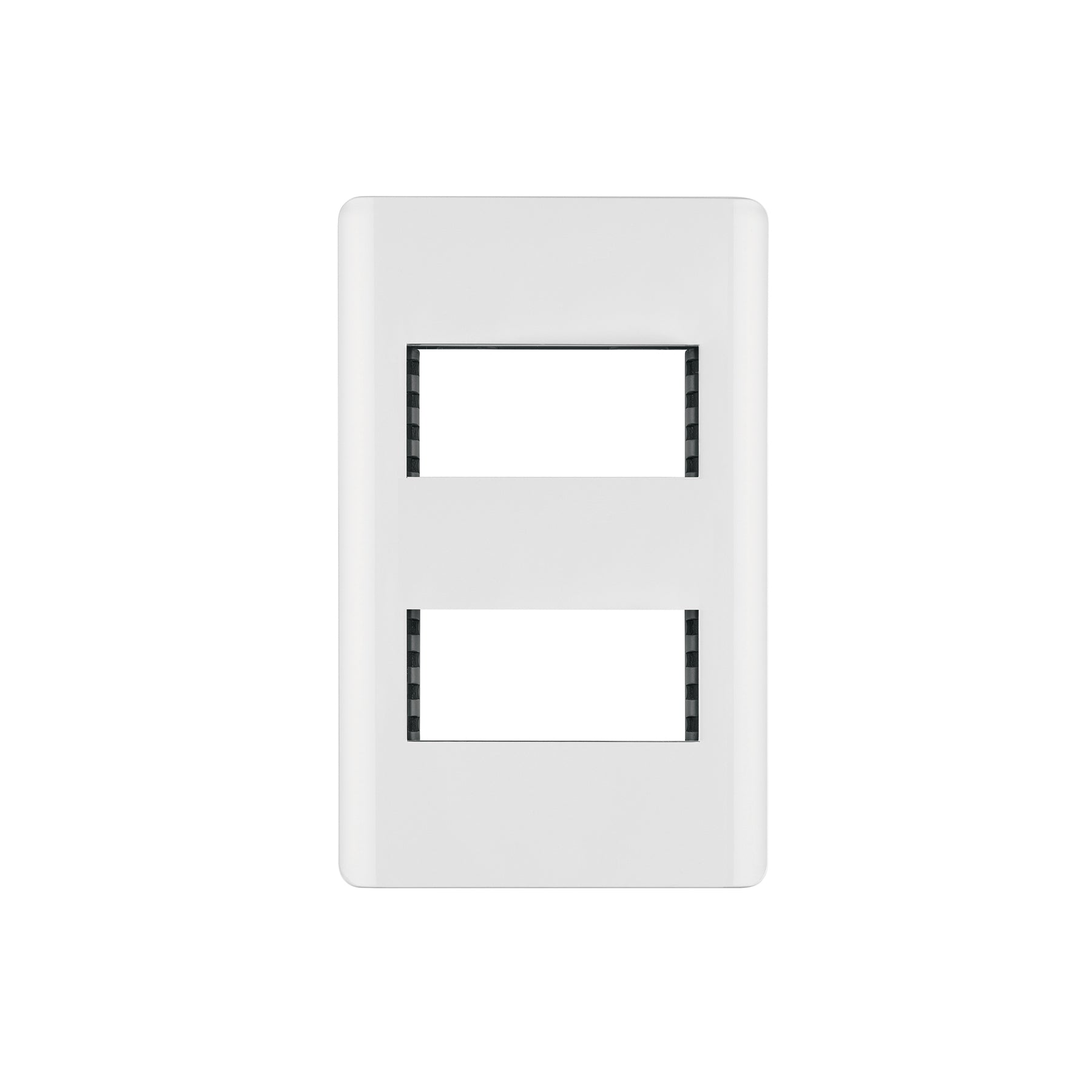 Placa blanca de 2 ventanas 1 módulo, línea Lisboa, Volteck | PPDO-LB | 47937