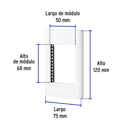Placa blanca de 1 ventana 3 módulos, línea Lisboa, Volteck | PPTR-LB | 47939
