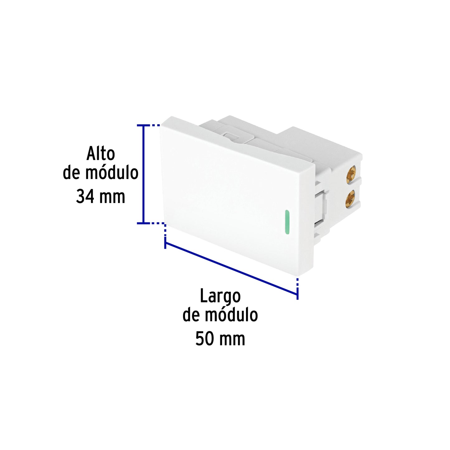 Interruptor sencillo blanco de 1.5 módulos, línea Lisboa | APSE15-LB | 47941
