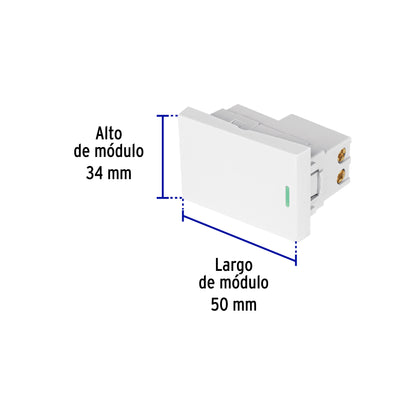 Interruptor de 3 vías blanco de 1.5 módulos, línea Lisboa | APSE15-ELB | 47944