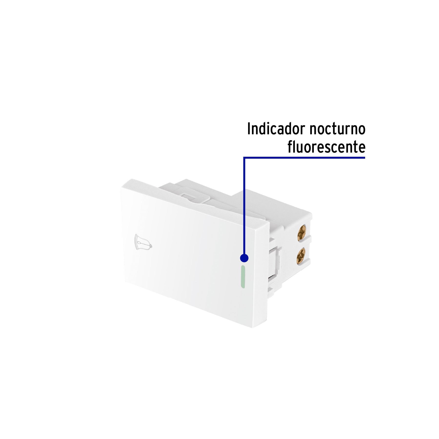 Interruptor para timbre blanco de 1.5 módulos, línea Lisboa | APTI15-LB | 47946
