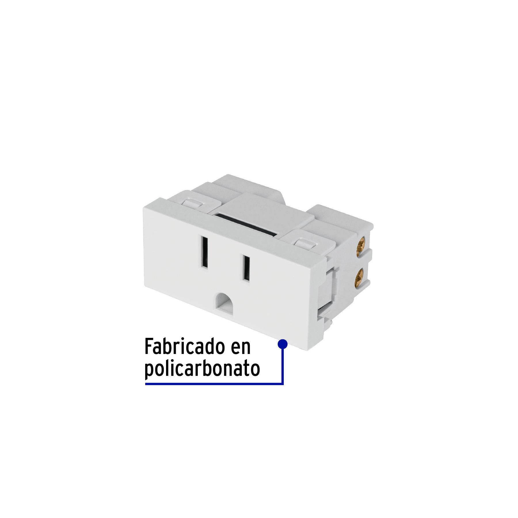 Contacto aterrizado blanco de 1 módulo, línea Lisboa | COA-LB | 47947