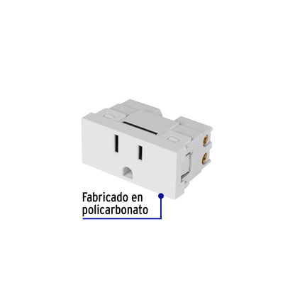 Contacto aterrizado blanco de 1 módulo, línea Lisboa | COA-LB | 47947