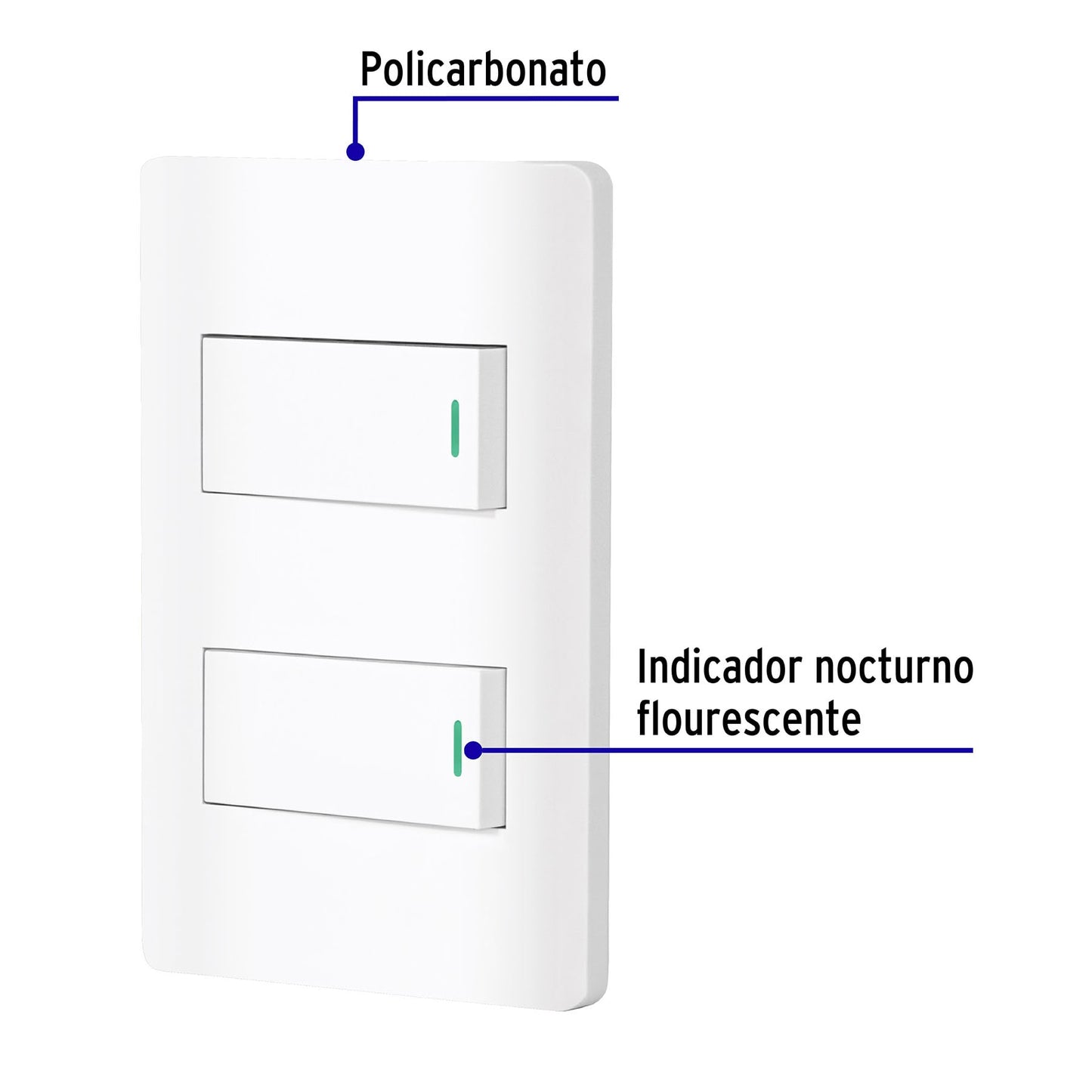 Placa armada blanca con 2 interruptores 1 módulo, Lisboa | PA-APDO1-LB | 47954