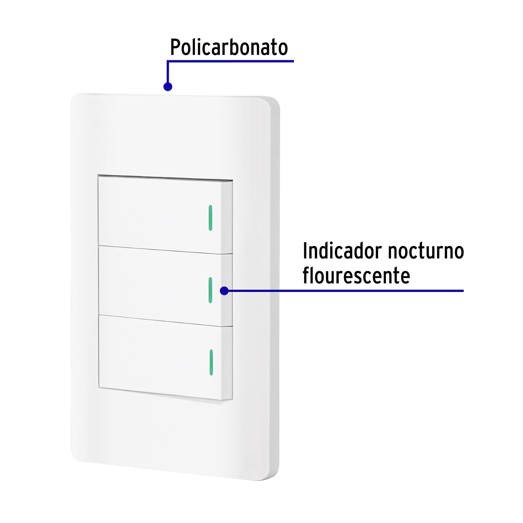 Placa armada blanca 2 interruptores 1 de 3 vías 1 mód, Lisbo | PA-APTR-ELB | 47957