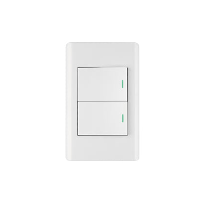 Placa armada blanca 2 interruptores 1.5 módulos, Lisboa | PA-APDO15-LB | 47960