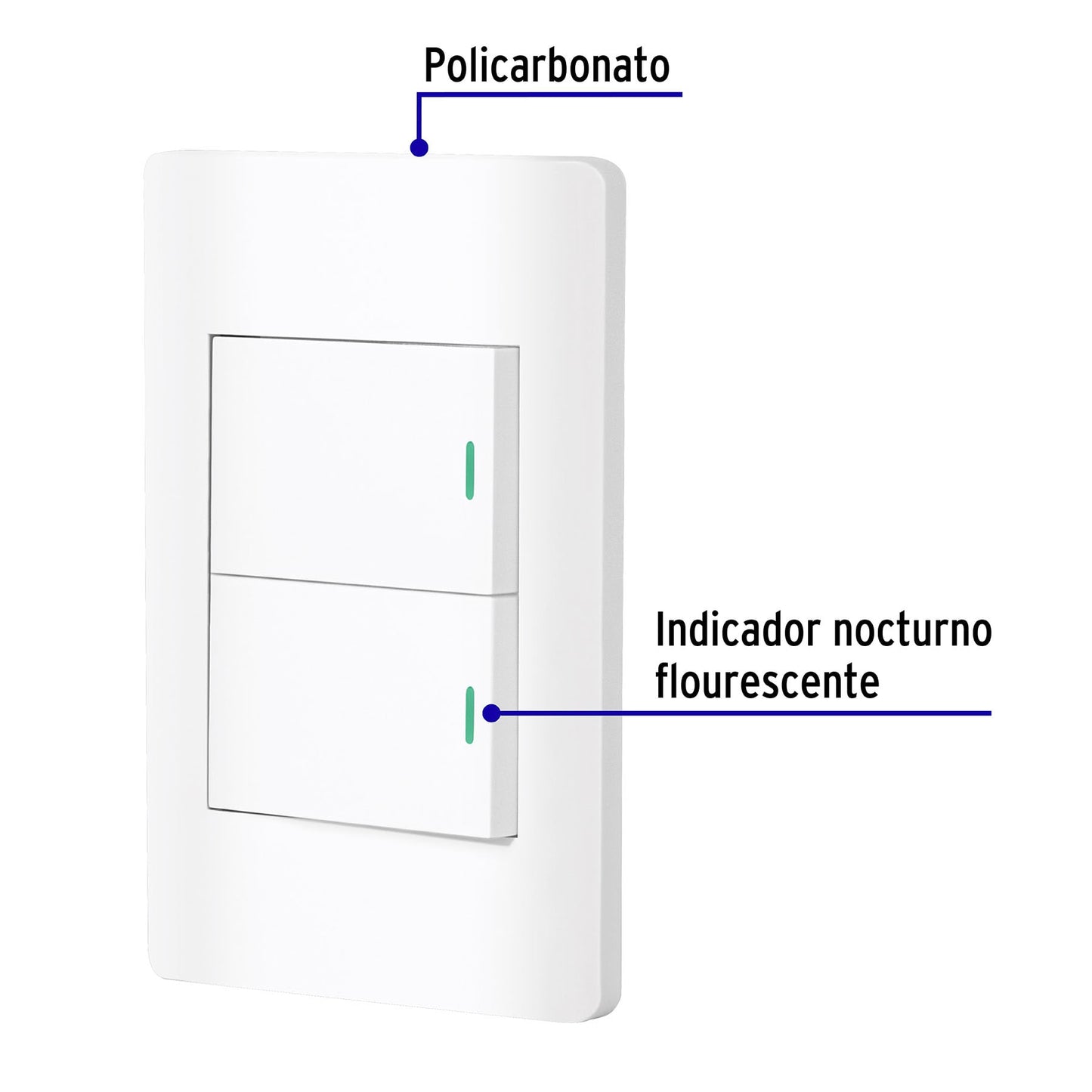 Placa armada blanca 1 interruptor y 1 de 3vías 1.5mód, Lisbo | PA-APDO15-ELB | 47961