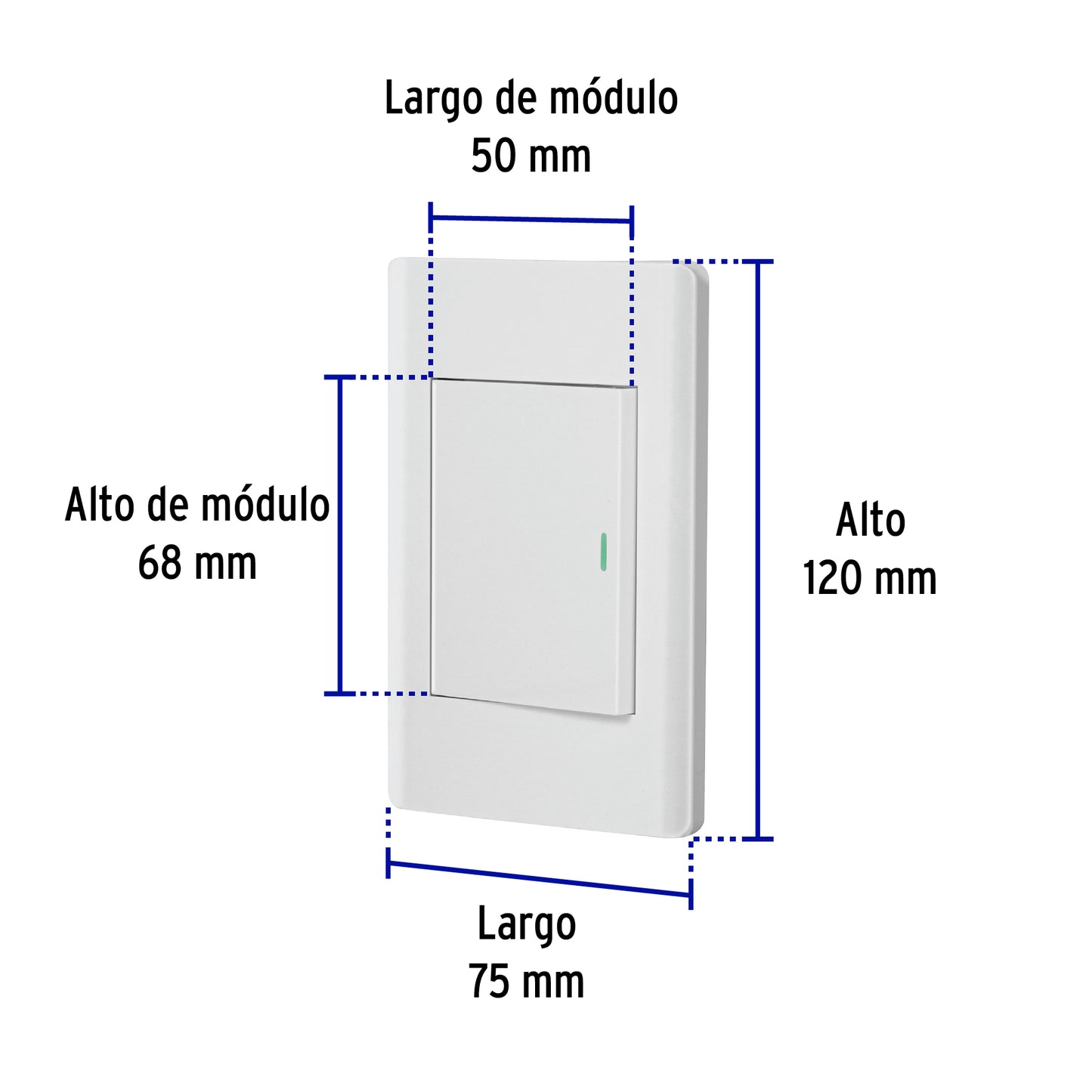 Placa armada blanca 1 interruptor 3 módulos, Lisboa, Volteck | PA-APSE3-LB | 47962