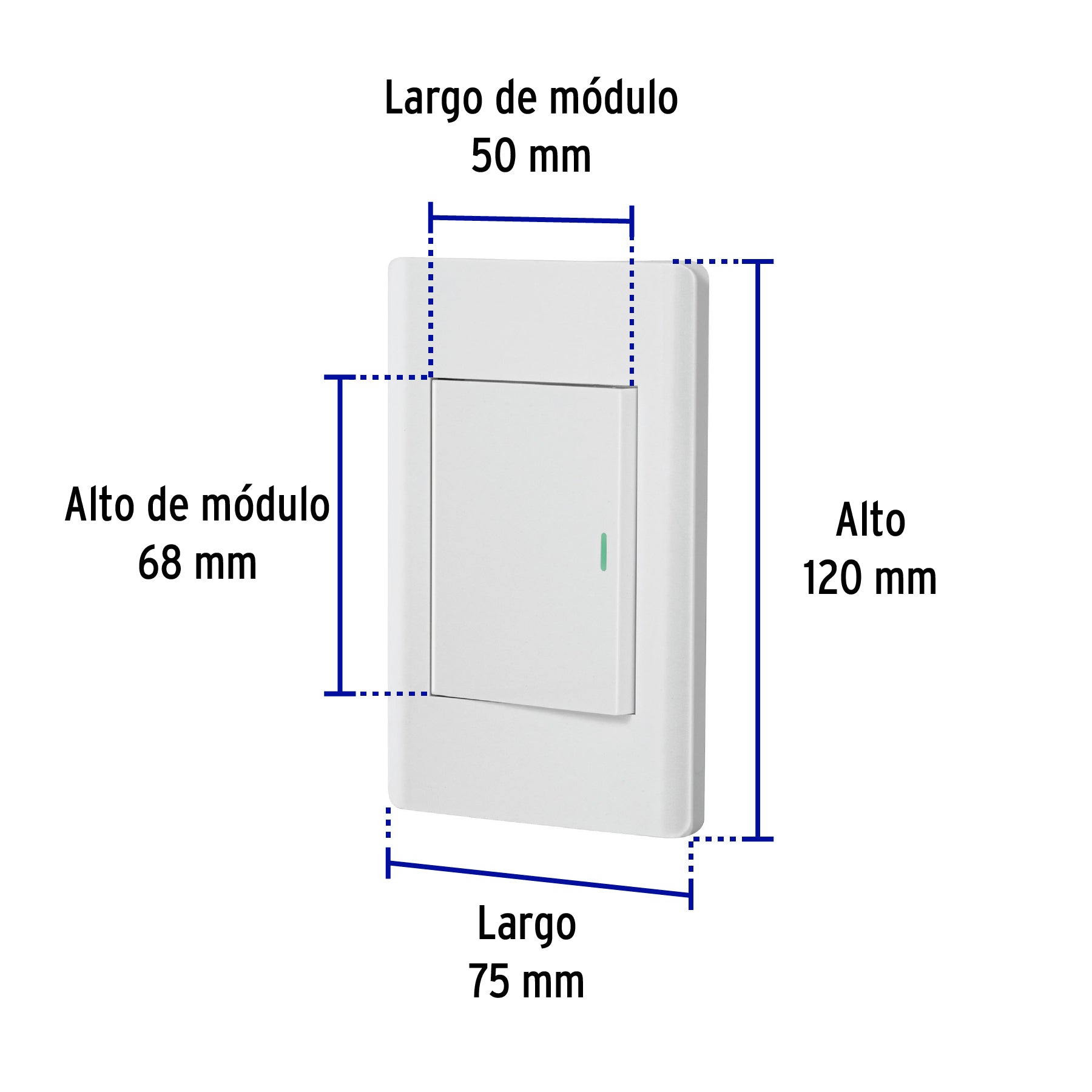 Placa armada blanca 1 interruptor 3 módulos, Lisboa, Volteck | PA-APSE3-LB | 47962