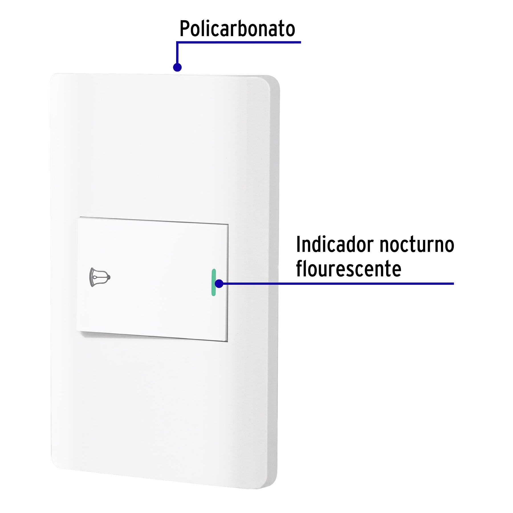 Placa armada blanca 1 interruptor de timbre 1.5 mód, Lisboa | PA-TI-LB | 47963