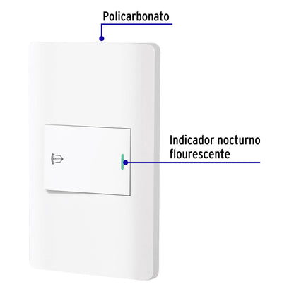 Placa armada blanca 1 interruptor de timbre 1.5 mód, Lisboa | PA-TI-LB | 47963